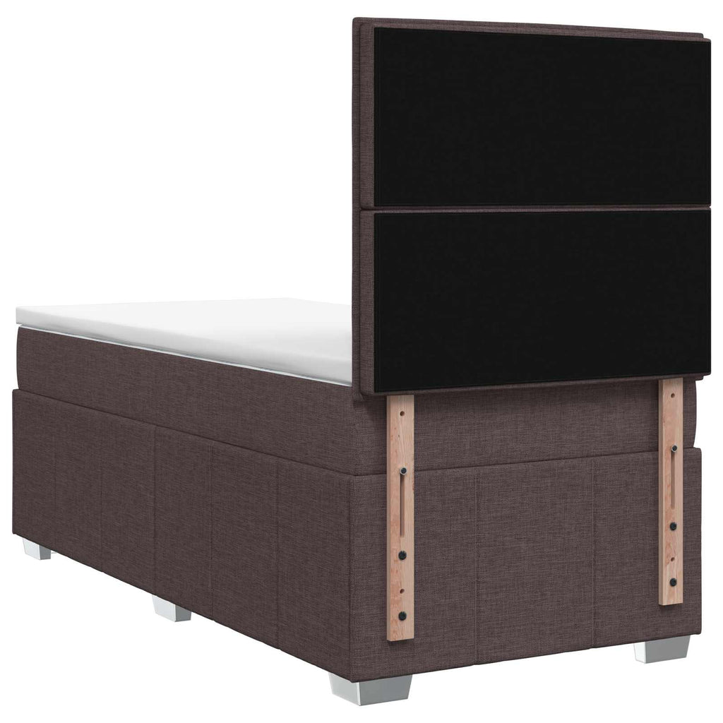 vidaXL Łóżko z box spring LED z materacem Ciemny brąz 90 x 200 cm