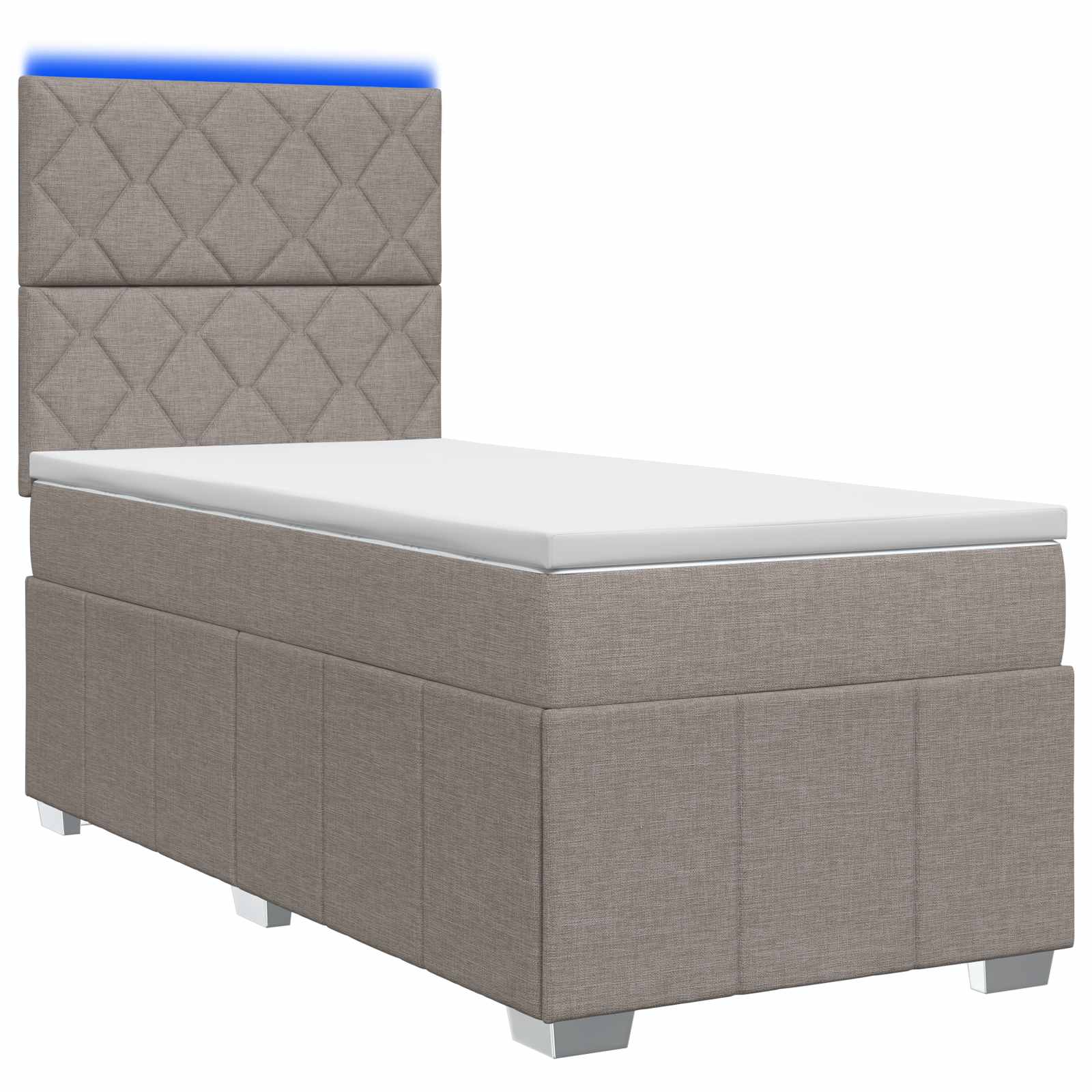 vidaXL Łóżko z box spring LED z materacem Ciemnoszary 90 x 200 cm