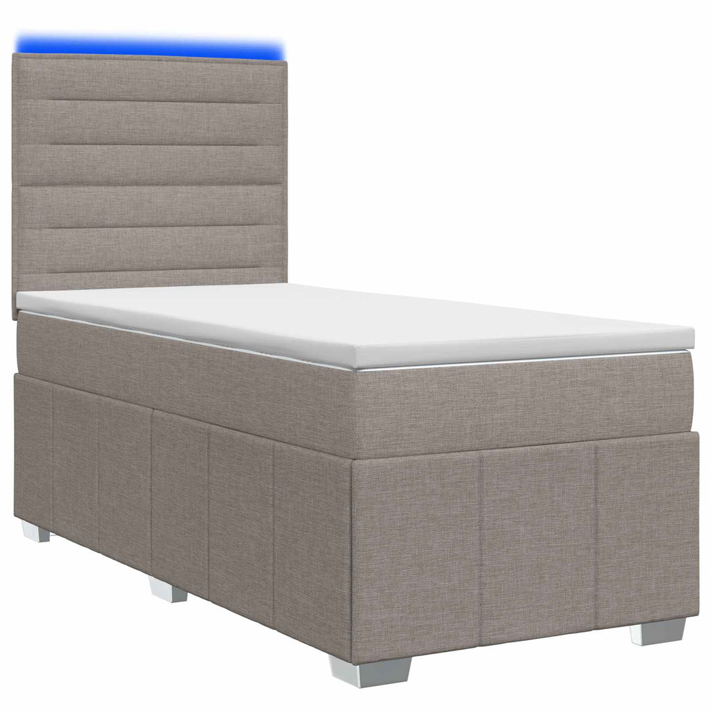 vidaXL Łóżko z box spring LED z materacem Ciemnoszary 100 x 200 cm