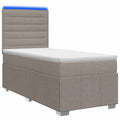 vidaXL Łóżko z box spring LED z materacem Ciemnoszary 100 x 200 cm