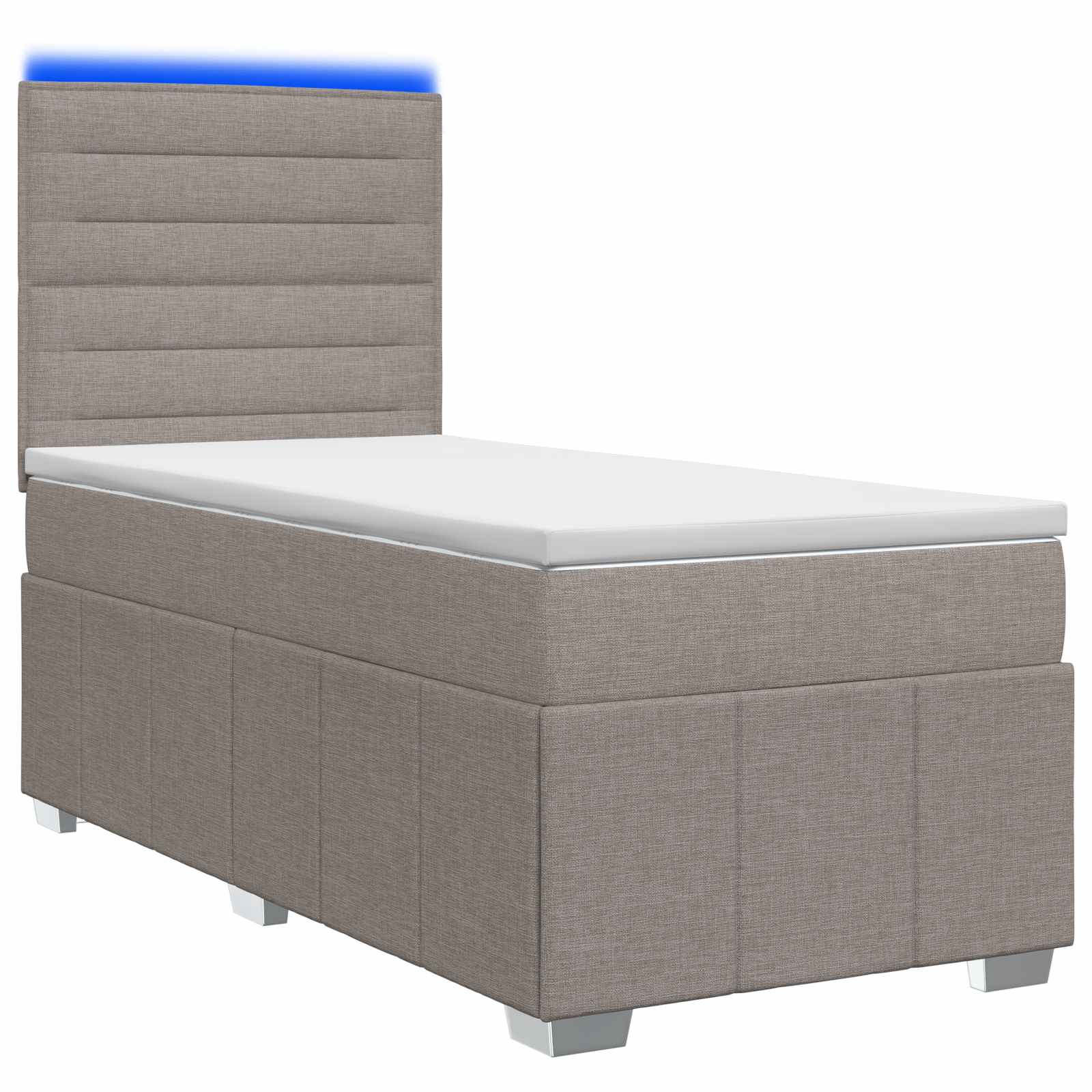 vidaXL Łóżko z box spring LED z materacem Ciemnoszary 100 x 200 cm