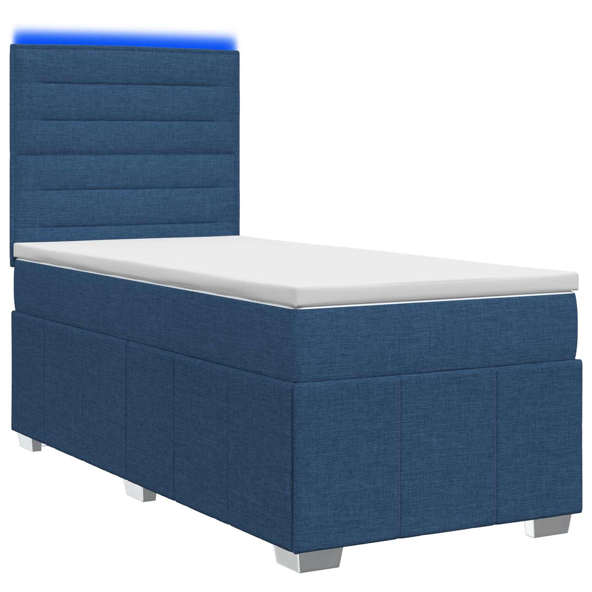 vidaXL Łóżko z box spring LED z materacem niebieski 100 x 200 cm