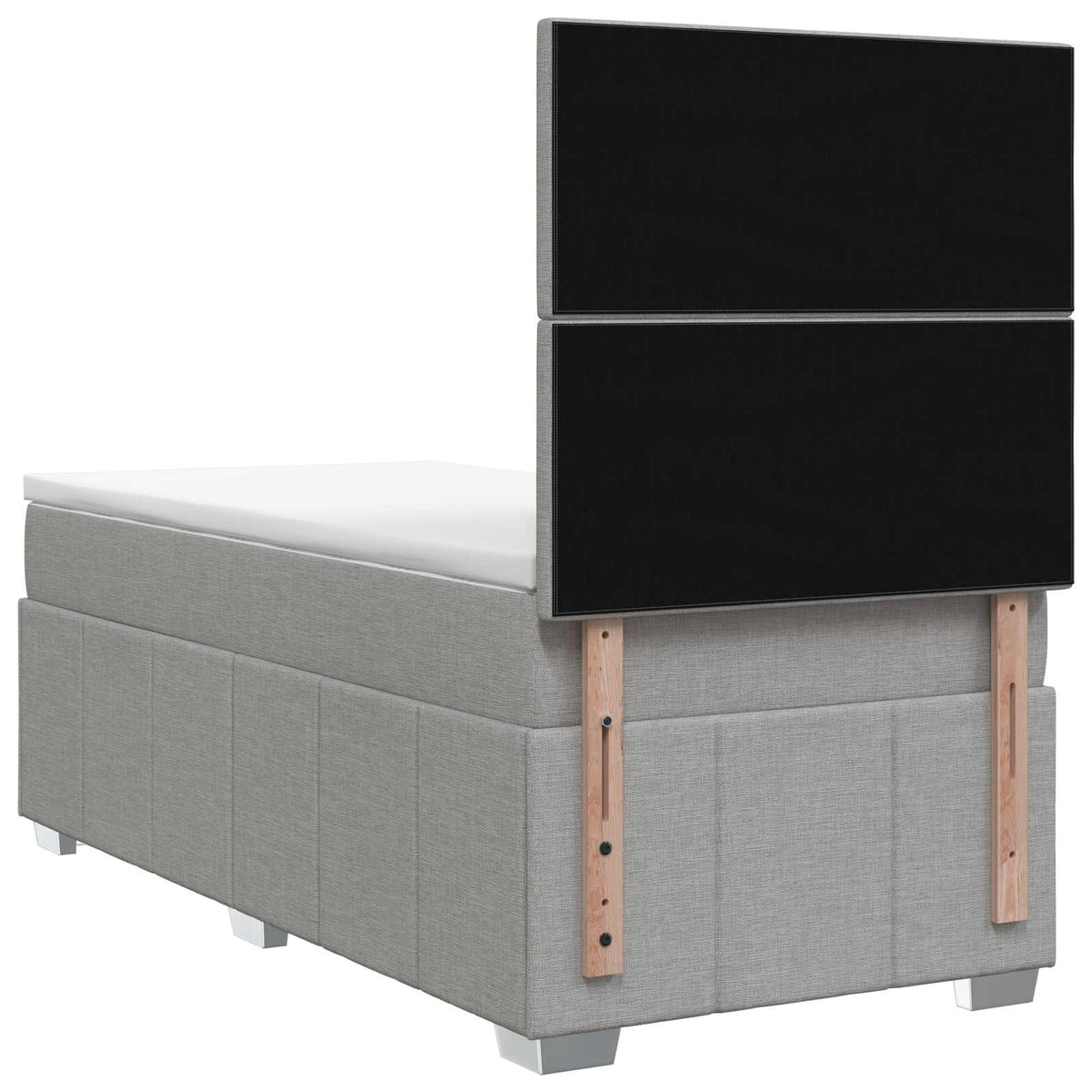 vidaXL Łóżko z box spring LED z materacem jasnoszary 100 x 200 cm