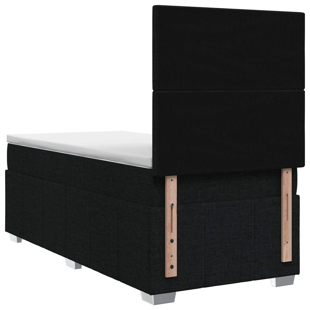 vidaXL Łóżko z box spring LED z materacem Czarny 100 x 200 cm tkanina