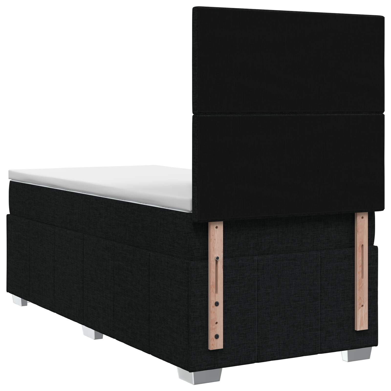 vidaXL Łóżko z box spring LED z materacem Czarny 100 x 200 cm tkanina
