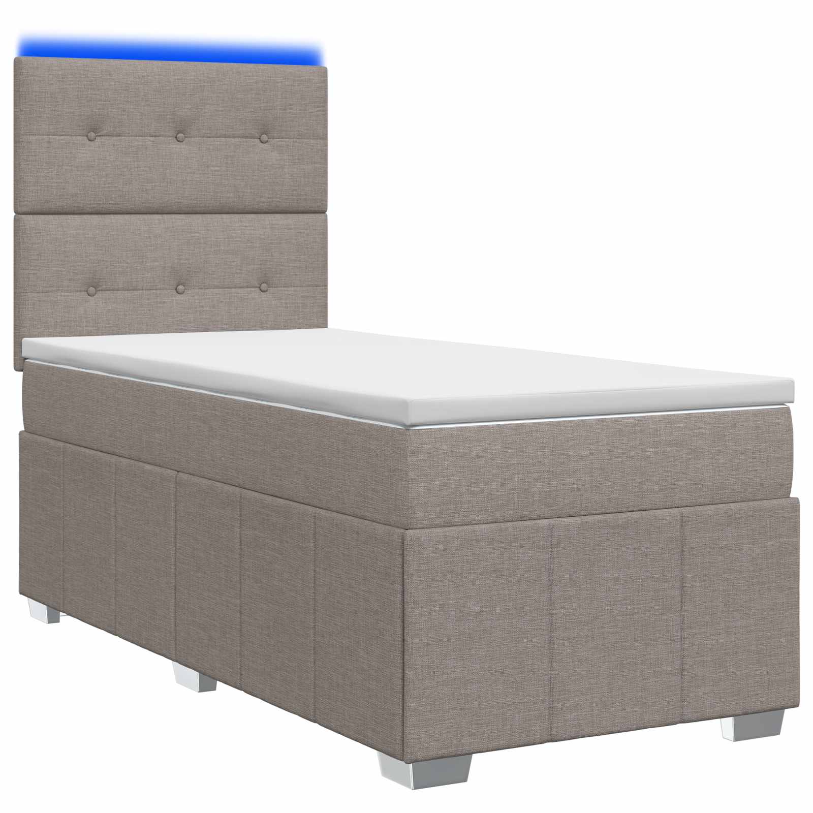 vidaXL Łóżko z box spring LED z materacem Ciemnoszary 100 x 200 cm