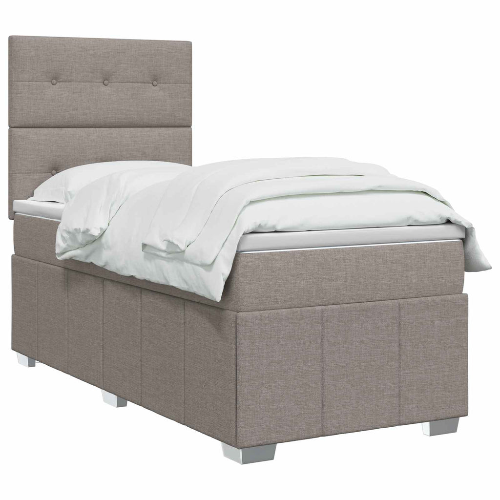 vidaXL Łóżko z box spring LED z materacem Ciemnoszary 100 x 200 cm