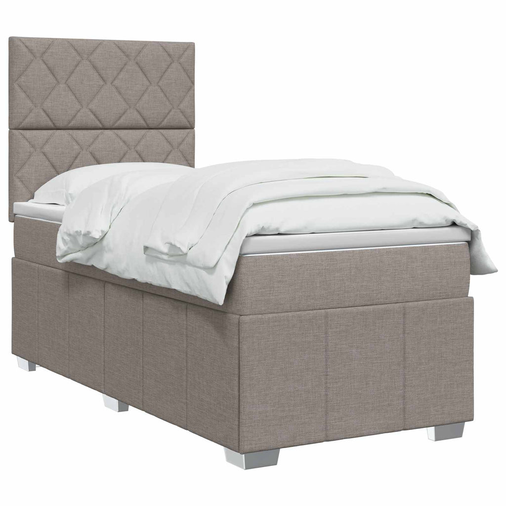 vidaXL Łóżko z box spring LED z materacem Ciemnoszary 100 x 200 cm