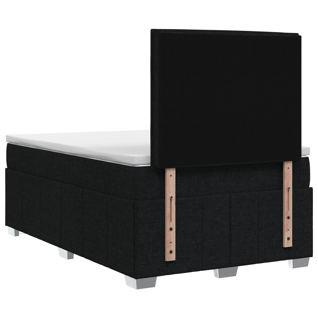 vidaXL Łóżko z box spring LED z materacem Czarny 120 x 190 cm tkanina