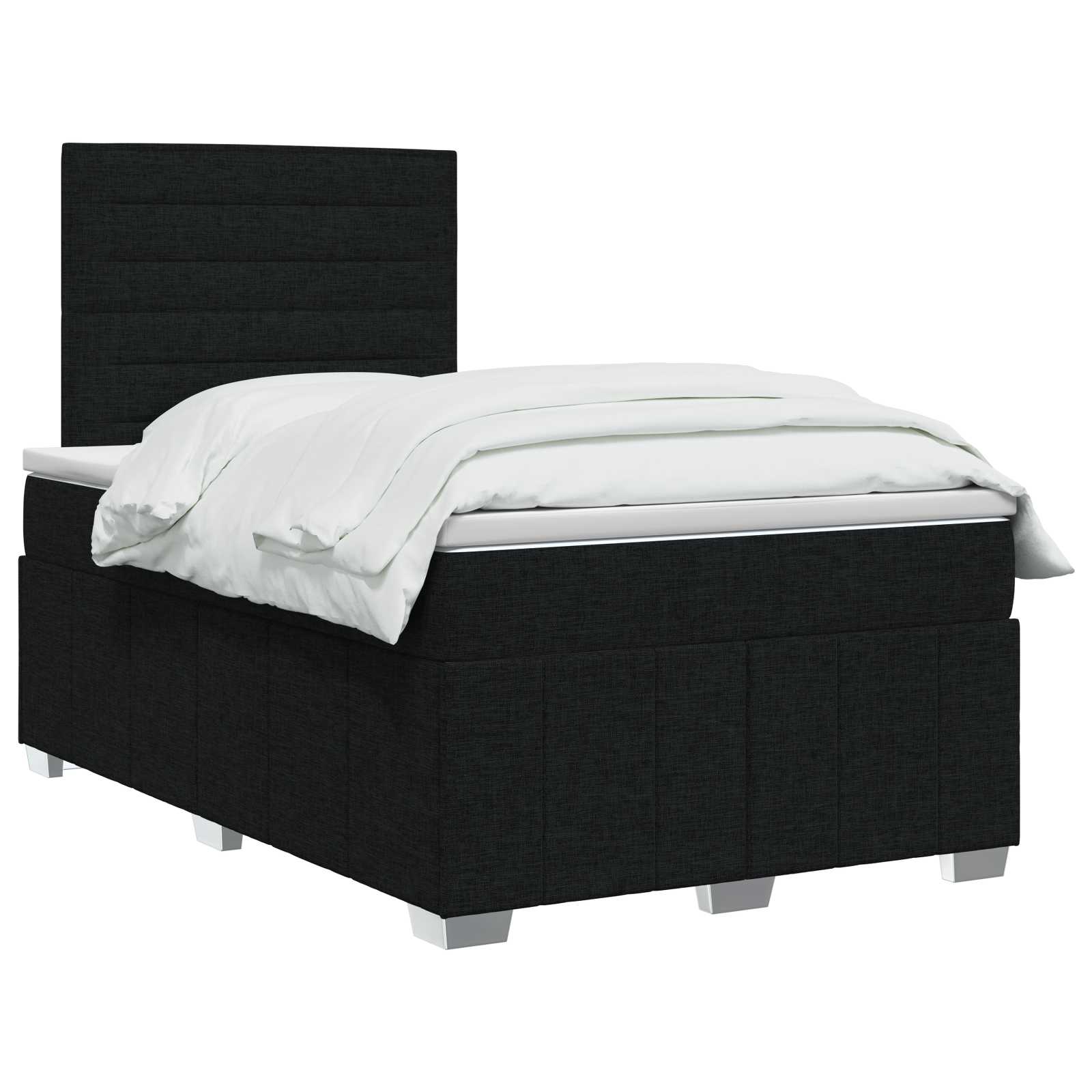vidaXL Łóżko z box spring LED z materacem Czarny 120 x 190 cm tkanina
