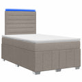 vidaXL Łóżko z box spring LED z materacem Ciemnoszary 120 x 190 cm
