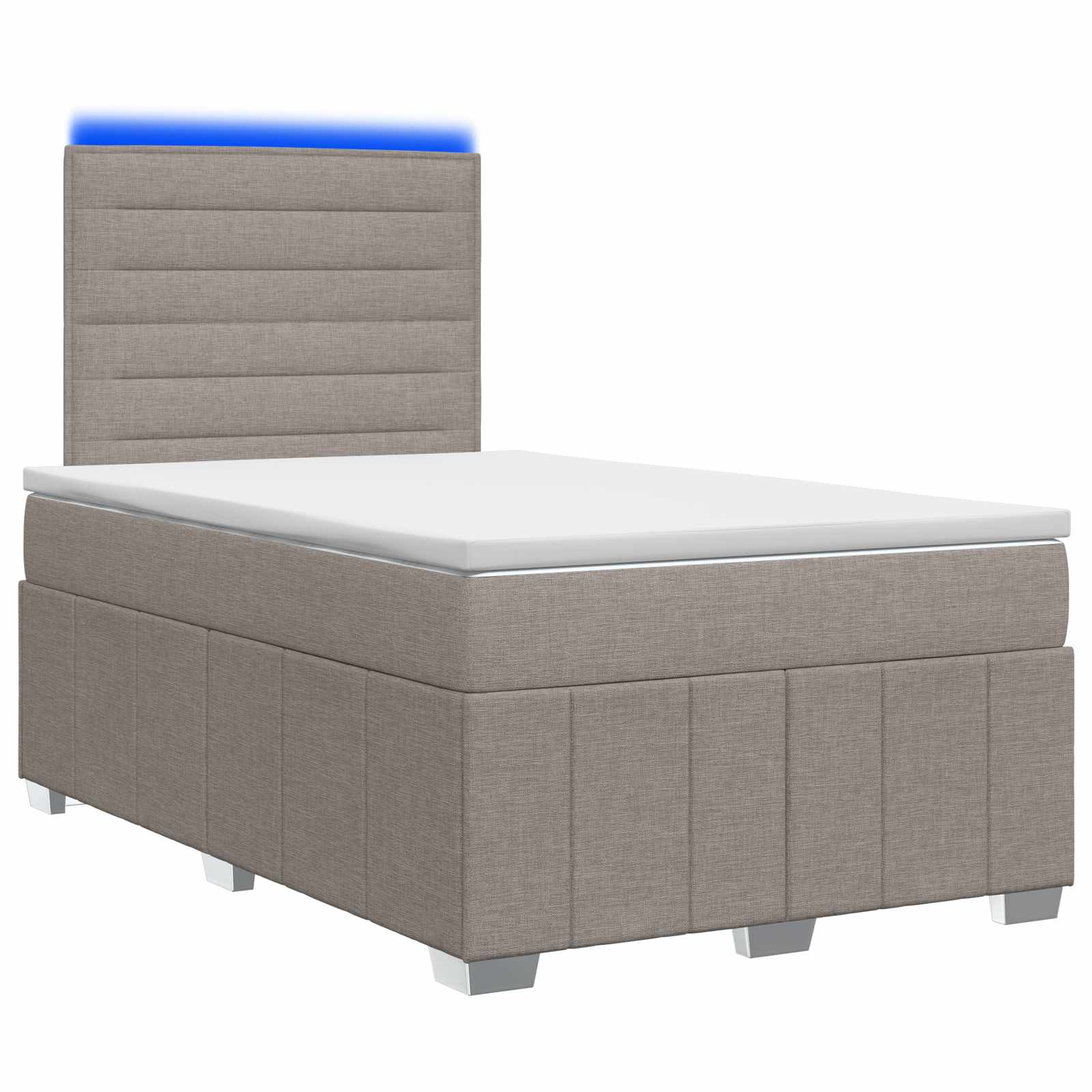vidaXL Łóżko z box spring LED z materacem Ciemnoszary 120 x 190 cm