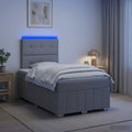 vidaXL Łóżko z box spring LED z materacem jasnoszary 120 x 190 cm