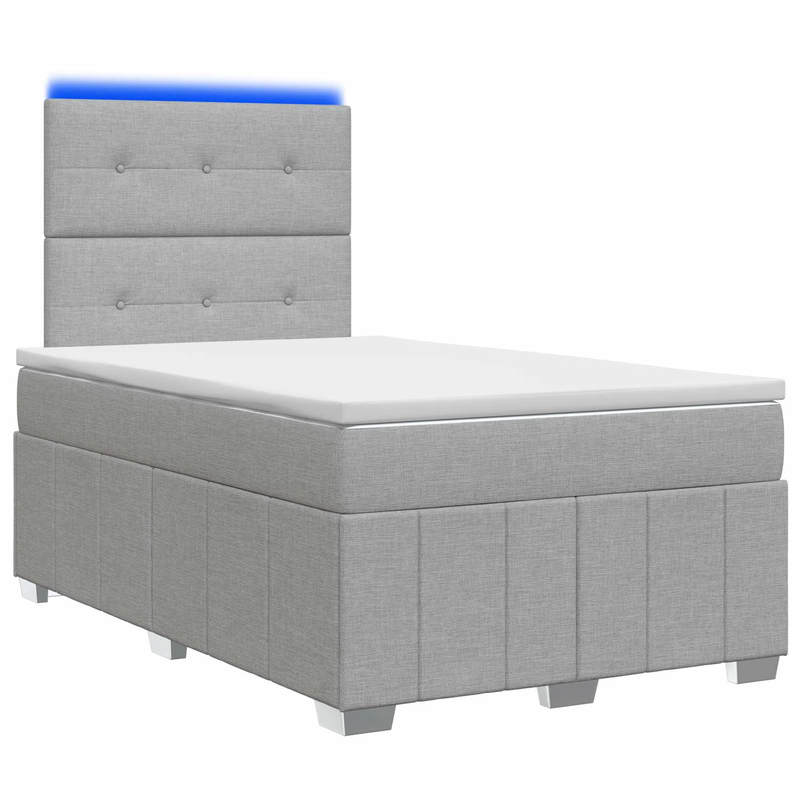 vidaXL Łóżko z box spring LED z materacem jasnoszary 120 x 190 cm