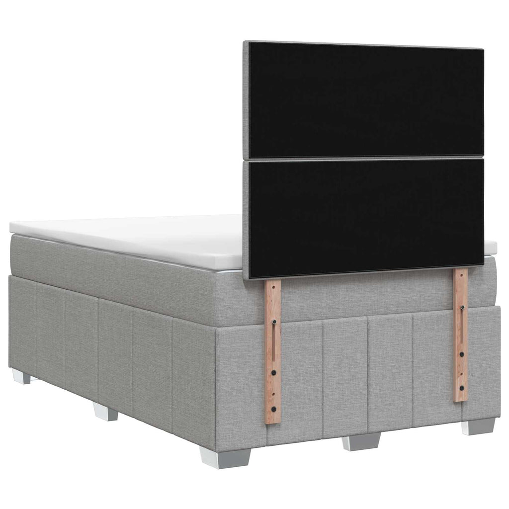 vidaXL Łóżko z box spring LED z materacem jasnoszary 120 x 190 cm