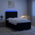 vidaXL Łóżko z box spring LED z materacem Czarny 120 x 190 cm tkanina