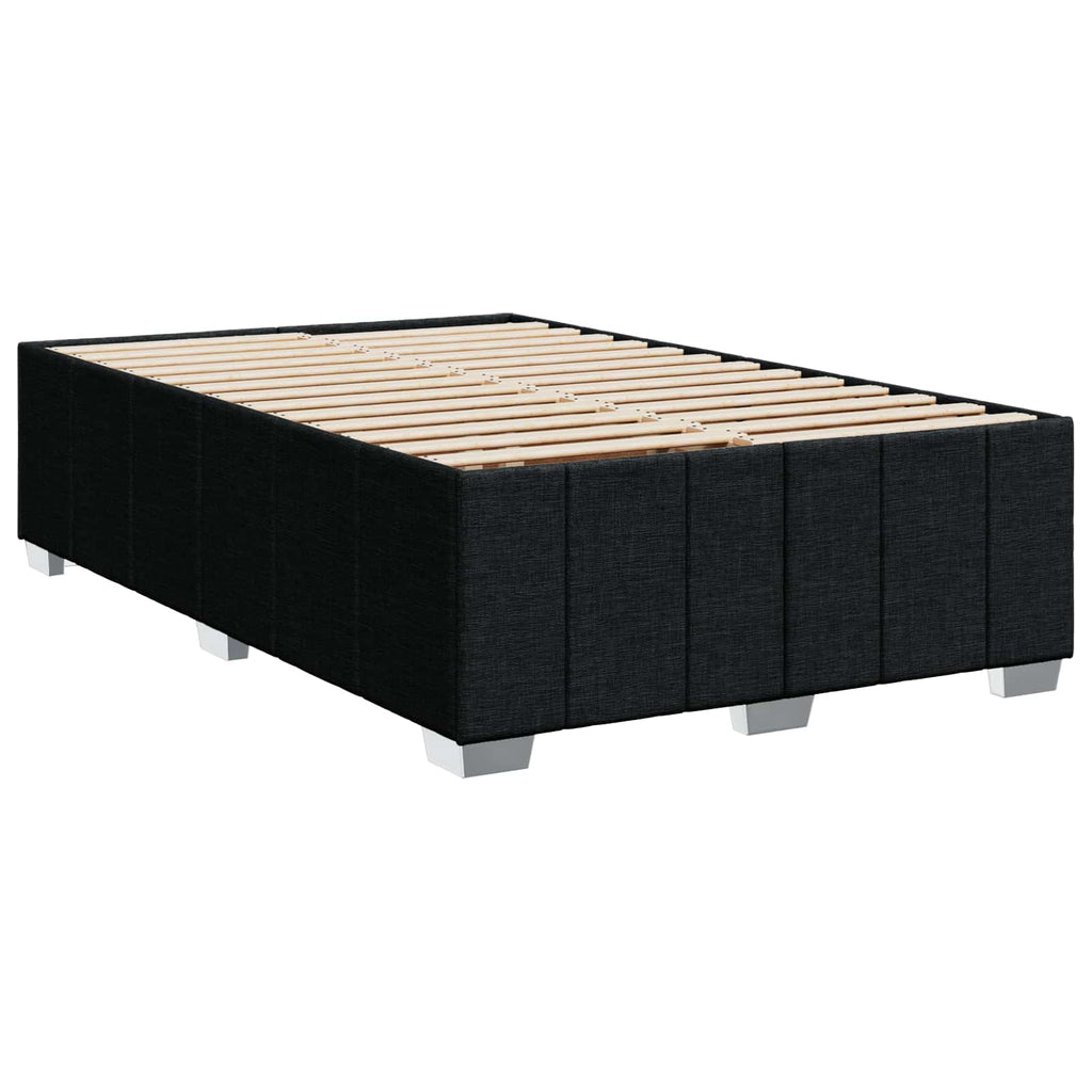 vidaXL Łóżko z box spring LED z materacem Czarny 120 x 190 cm tkanina
