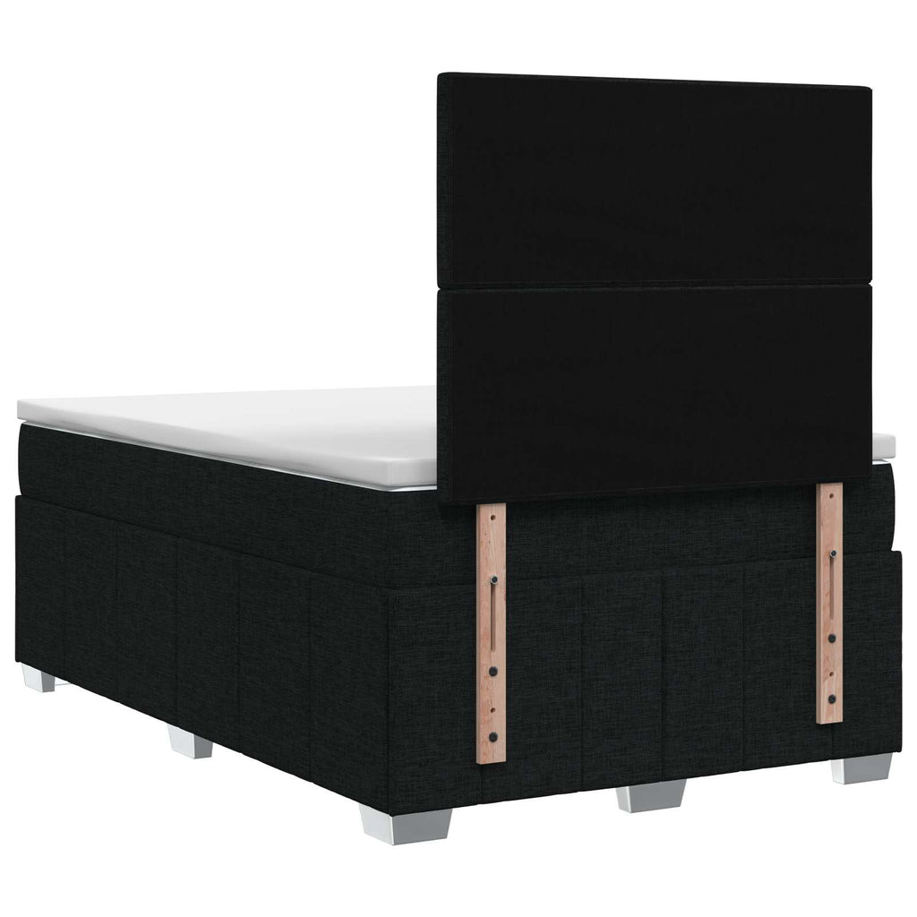 vidaXL Łóżko z box spring LED z materacem Czarny 120 x 190 cm tkanina