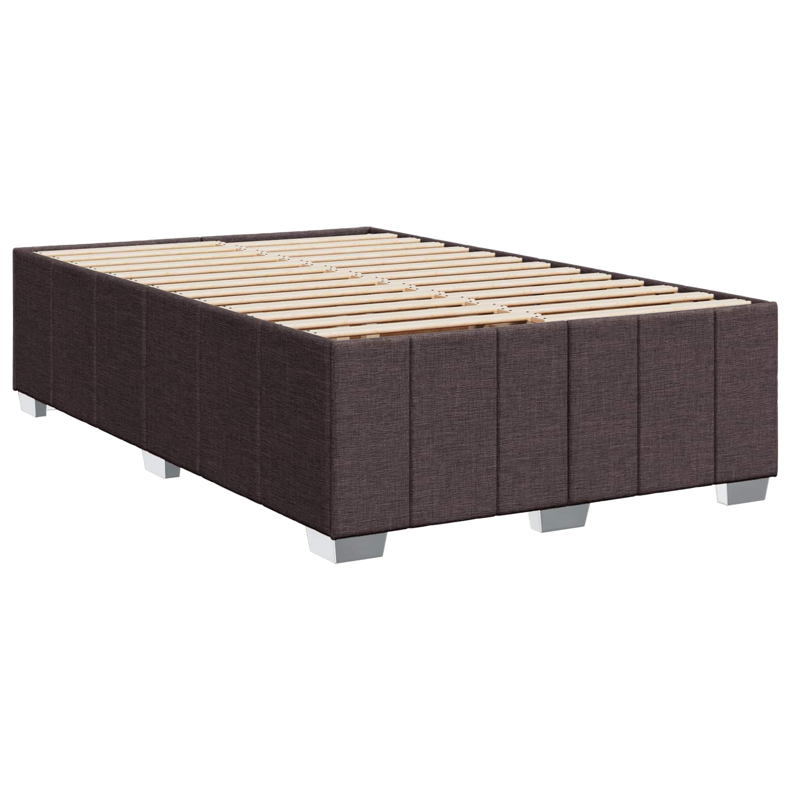 vidaXL Łóżko z box spring LED z materacem Ciemny brąz 120 x 190 cm