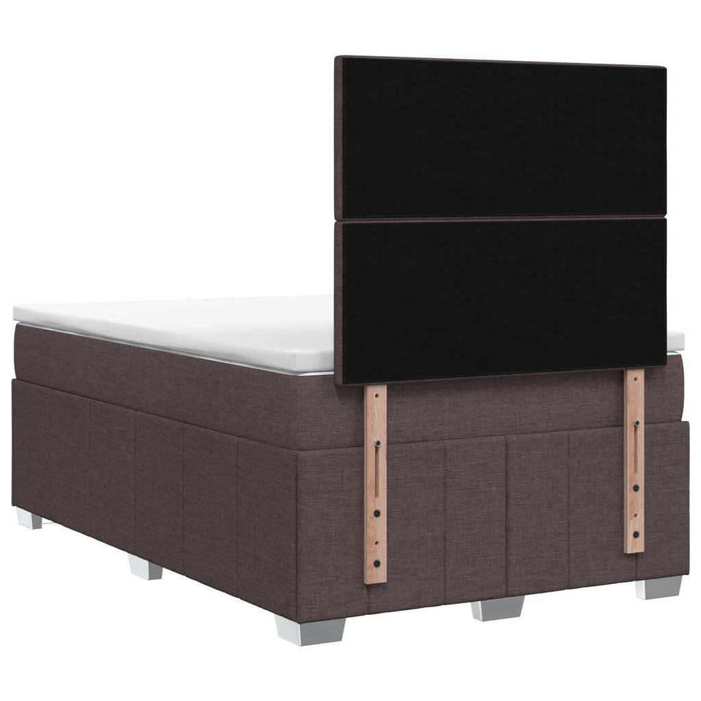 vidaXL Łóżko z box spring LED z materacem Ciemny brąz 120 x 190 cm