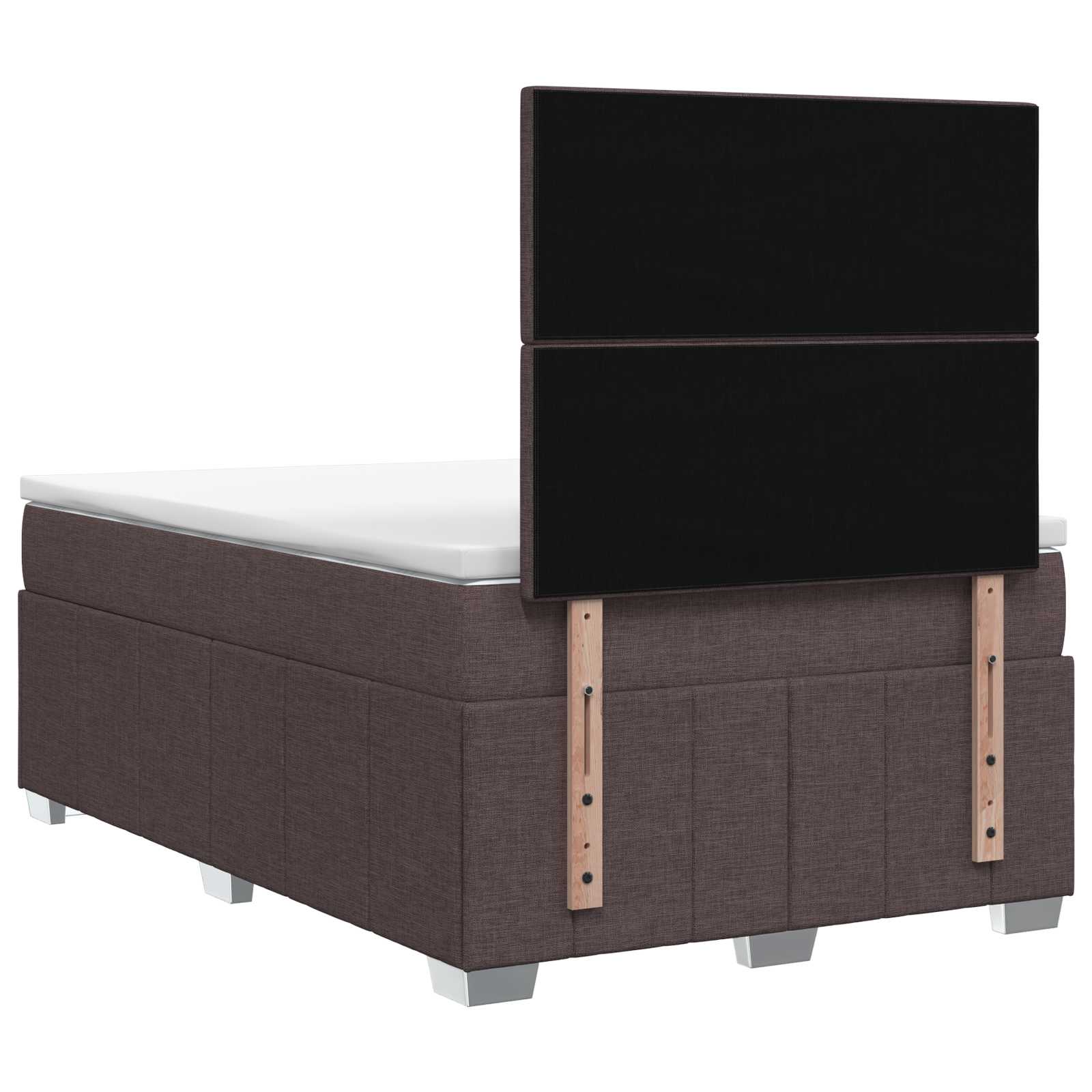 vidaXL Łóżko z box spring LED z materacem Ciemny brąz 120 x 190 cm