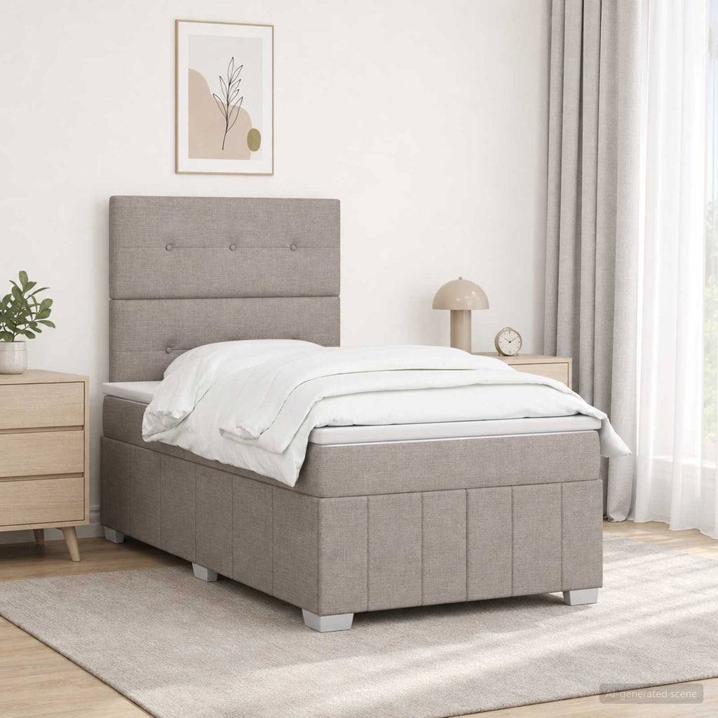 vidaXL Łóżko z box spring LED z materacem Ciemnoszary 120 x 190 cm