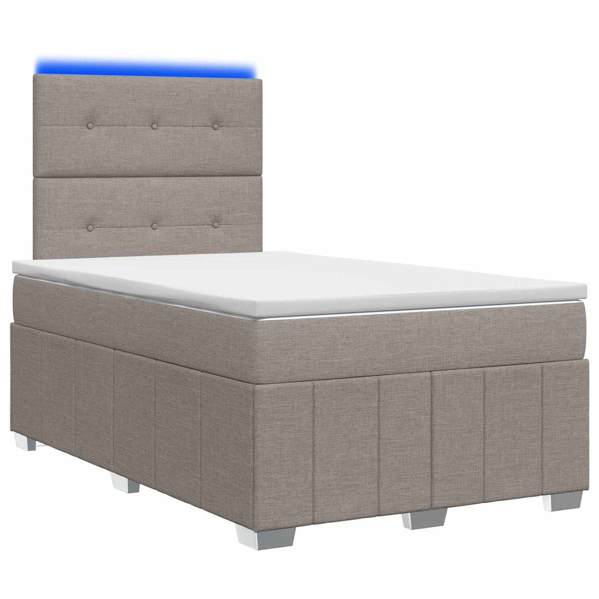 vidaXL Łóżko z box spring LED z materacem Ciemnoszary 120 x 190 cm