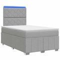 vidaXL Łóżko z box spring LED z materacem jasnoszary 120 x 190 cm