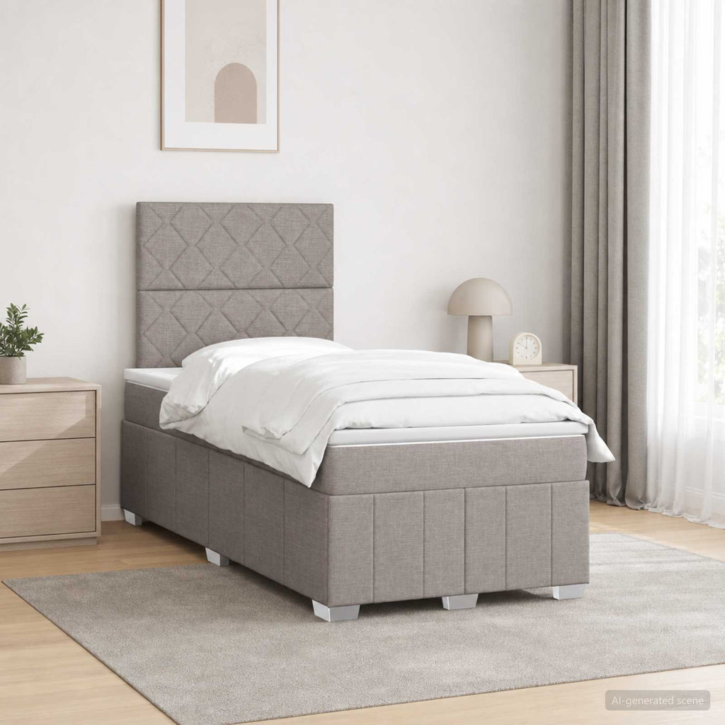 vidaXL Łóżko z box spring LED z materacem Ciemnoszary 120 x 190 cm