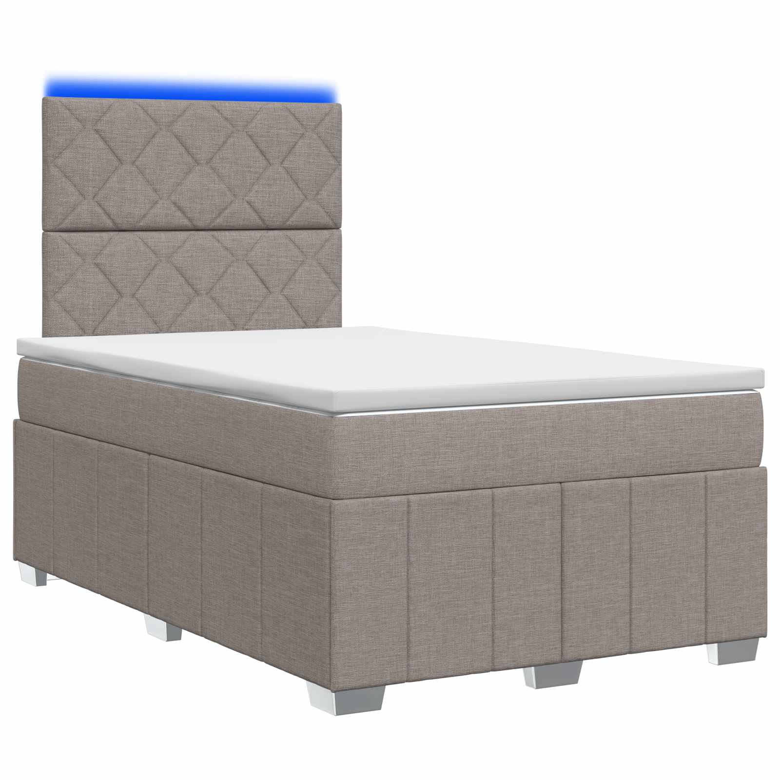 vidaXL Łóżko z box spring LED z materacem Ciemnoszary 120 x 190 cm