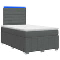 vidaXL Łóżko z box spring LED z materacem ciemnoszary 120 x 200 cm