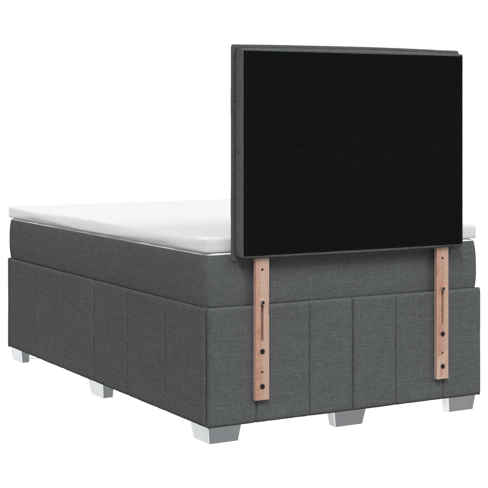 vidaXL Łóżko z box spring LED z materacem ciemnoszary 120 x 200 cm