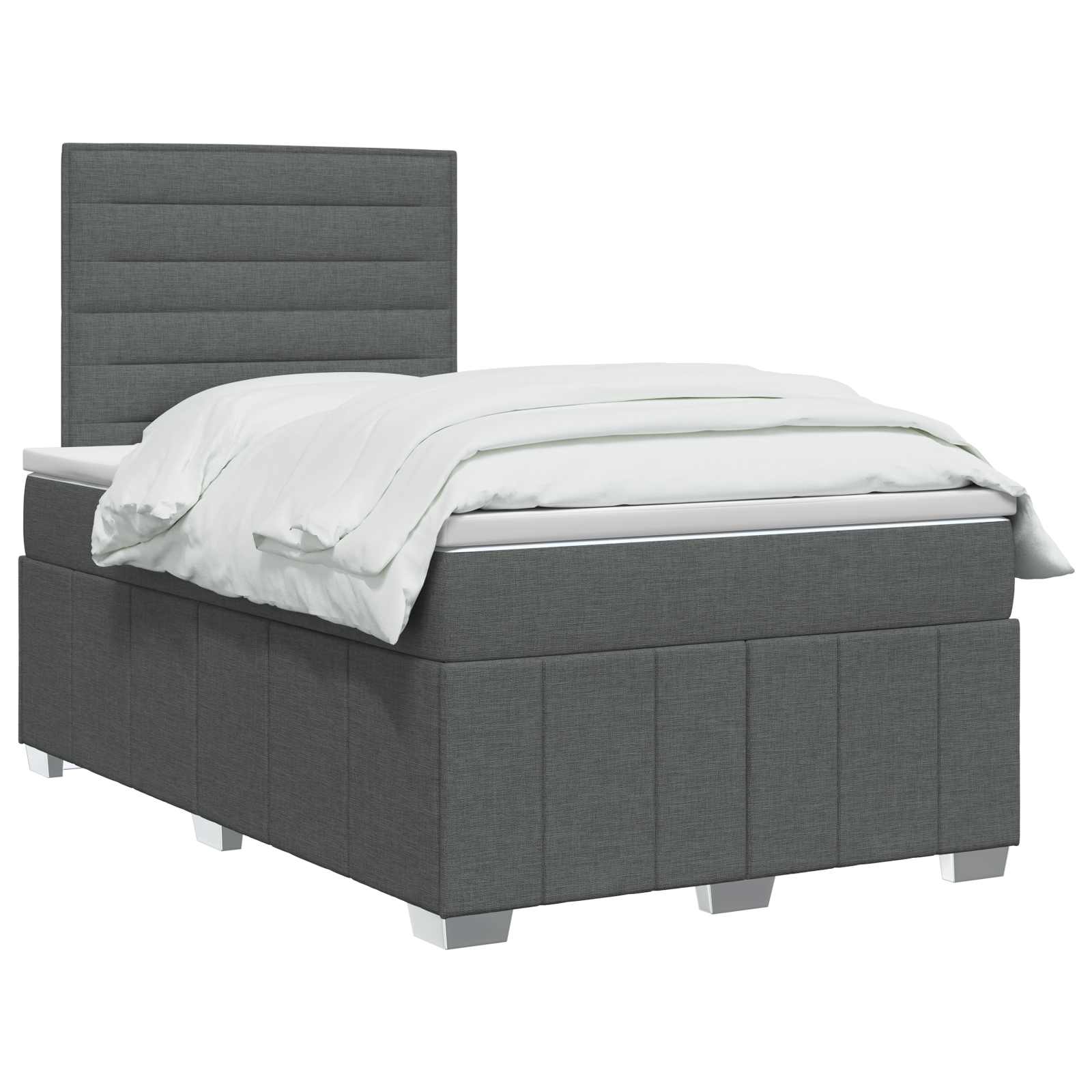 vidaXL Łóżko z box spring LED z materacem ciemnoszary 120 x 200 cm