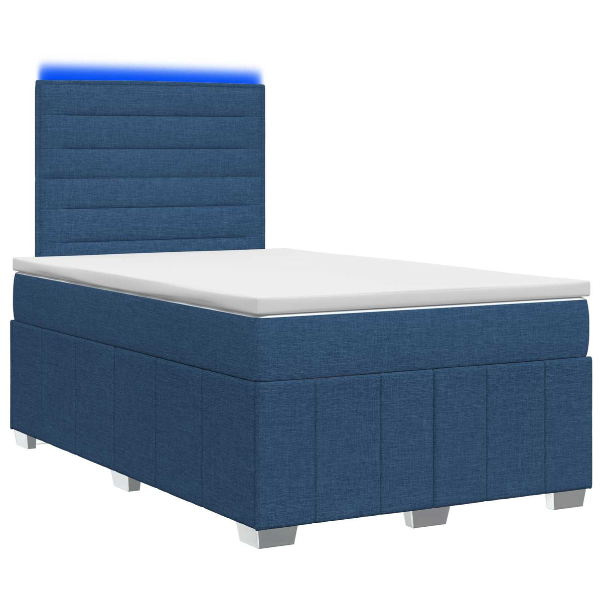 vidaXL Łóżko z box spring LED z materacem niebieski 120 x 200 cm
