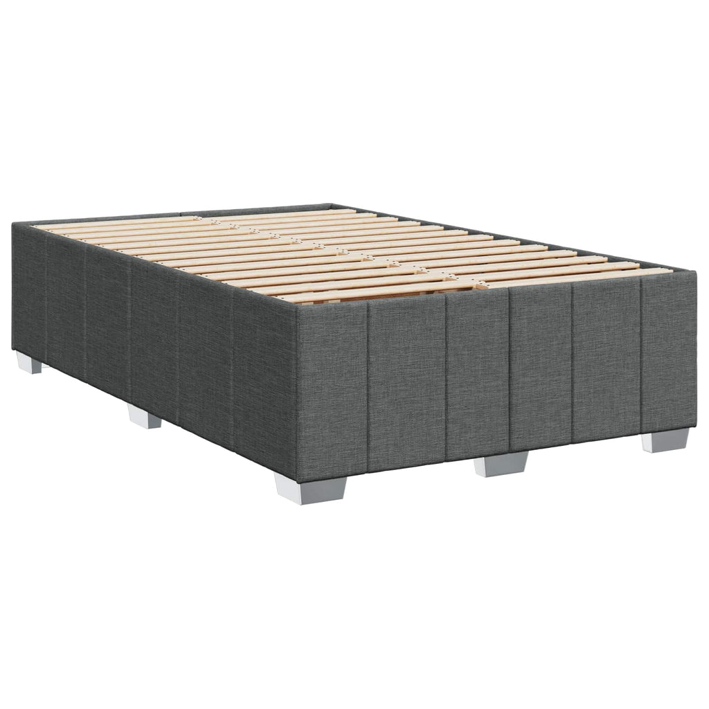 vidaXL Łóżko z box spring LED z materacem ciemnoszary 120 x 200 cm