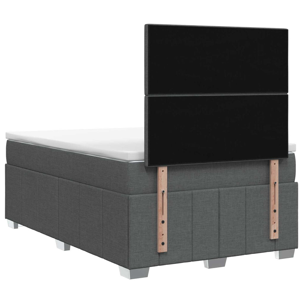 vidaXL Łóżko z box spring LED z materacem ciemnoszary 120 x 200 cm