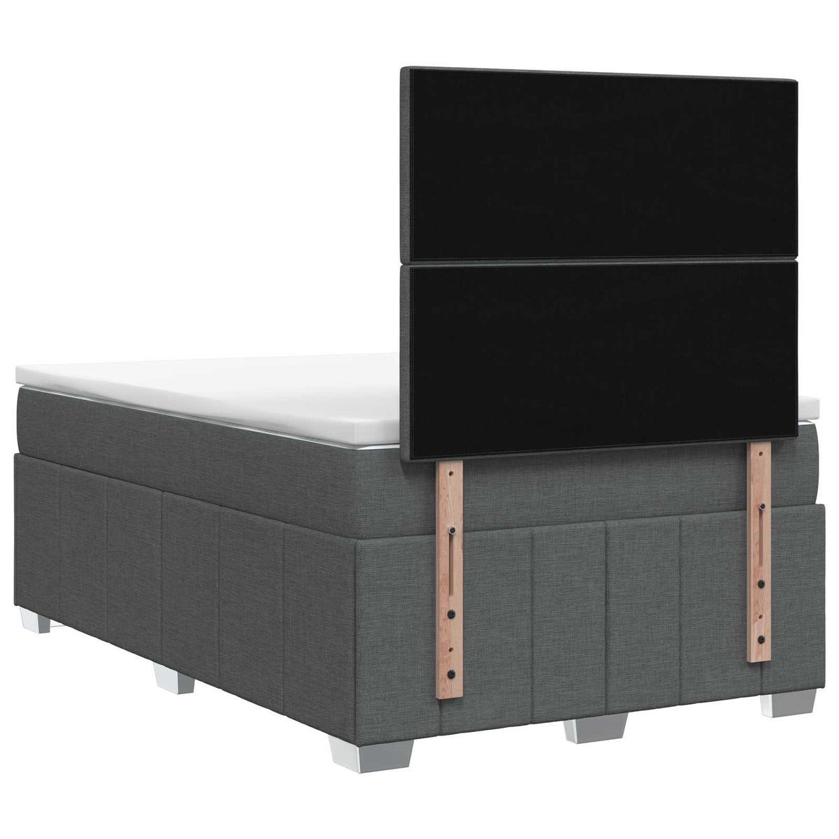 vidaXL Łóżko z box spring LED z materacem ciemnoszary 120 x 200 cm