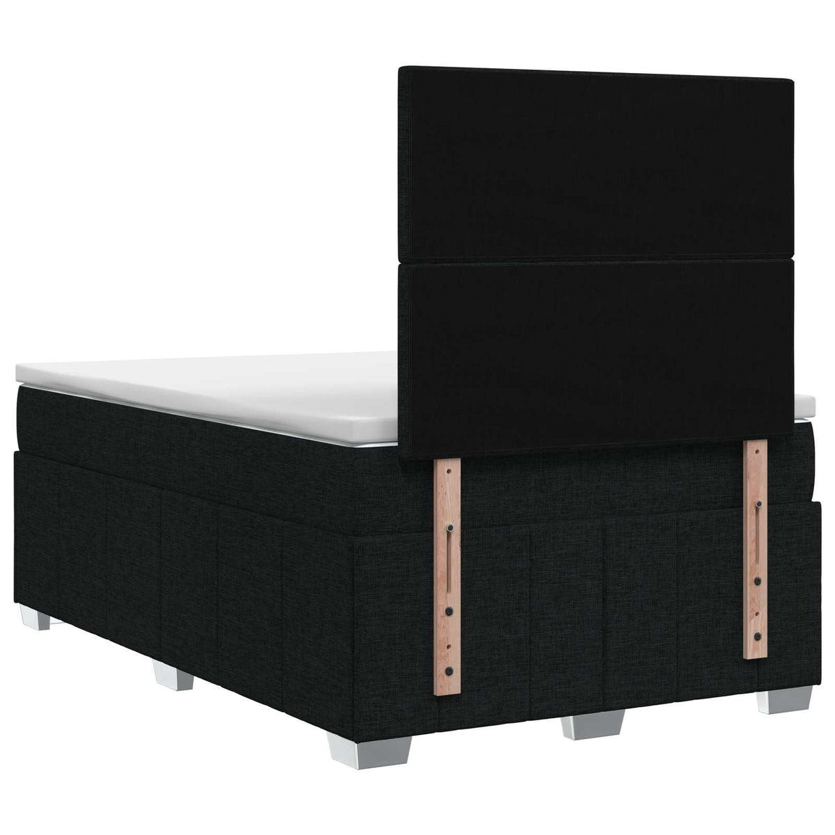 vidaXL Łóżko z box spring LED z materacem Czarny 120 x 200 cm tkanina