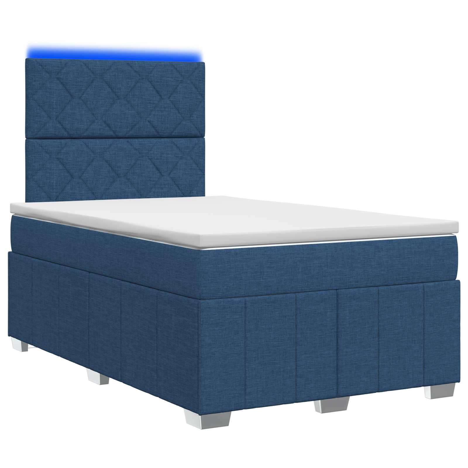 vidaXL Łóżko z box spring LED z materacem niebieski 120 x 200 cm