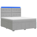 vidaXL Łóżko z box spring LED z materacem jasnoszary 140 x 190 cm