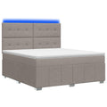 vidaXL Łóżko z box spring LED z materacem Ciemnoszary 140 x 190 cm