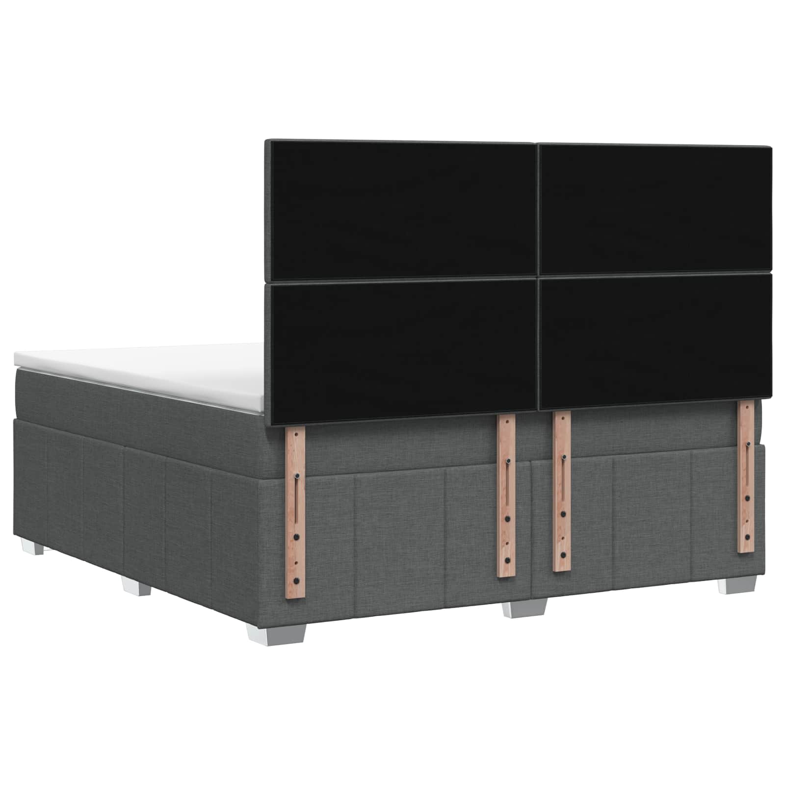 vidaXL Łóżko z box spring LED z materacem ciemnoszary 140 x 190 cm