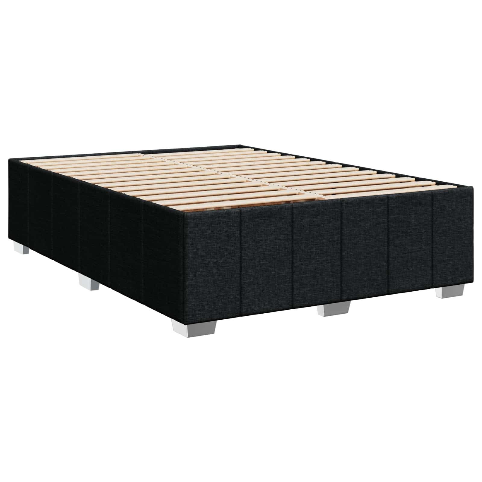 vidaXL Łóżko z box spring LED z materacem Czarny 140 x 190 cm tkanina