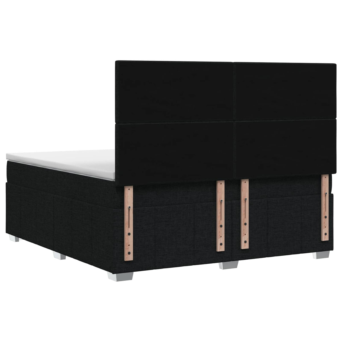 vidaXL Łóżko z box spring LED z materacem Czarny 140 x 190 cm tkanina
