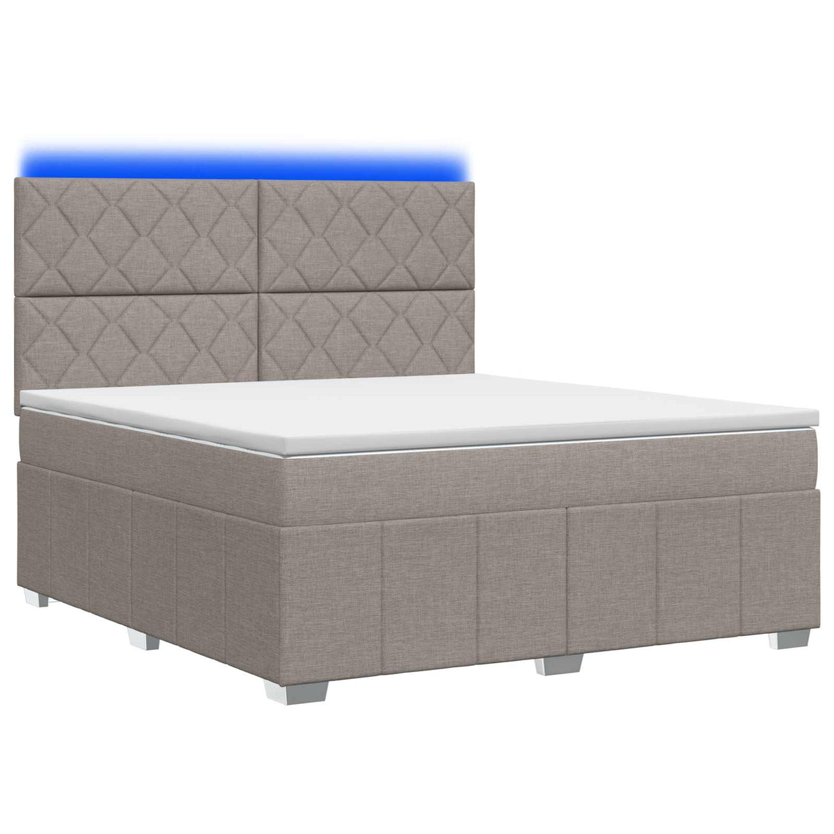 vidaXL Łóżko z box spring LED z materacem Ciemnoszary 140 x 190 cm