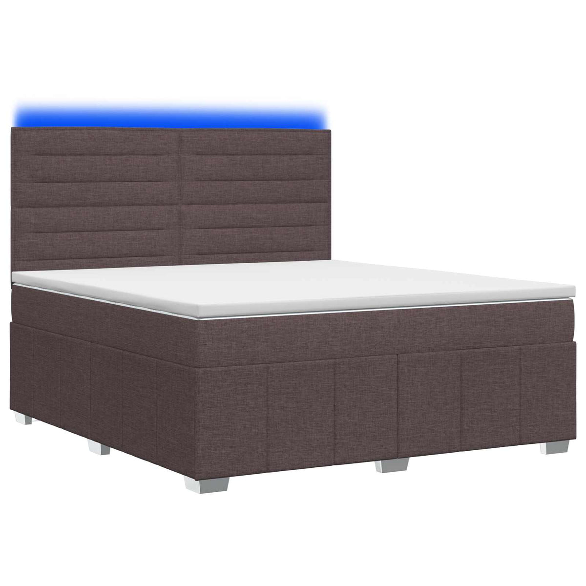vidaXL Łóżko z box spring LED z materacem Ciemny brąz 140 x 200 cm
