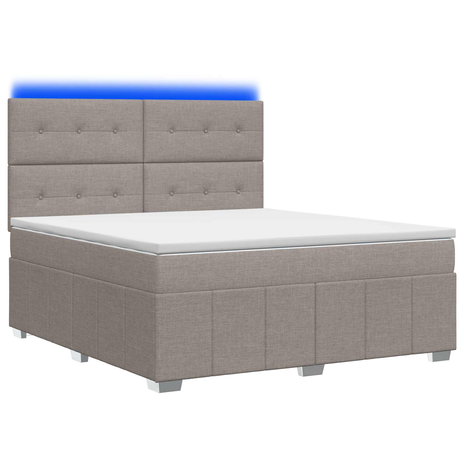 vidaXL Łóżko z box spring LED z materacem Ciemnoszary 140 x 200 cm