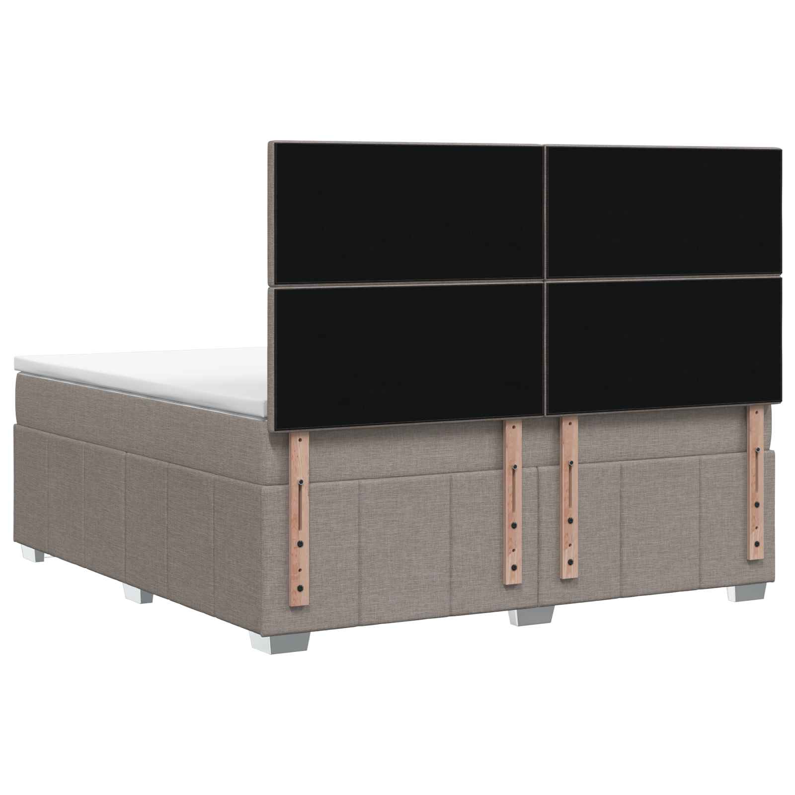 vidaXL Łóżko z box spring LED z materacem Ciemnoszary 140 x 200 cm