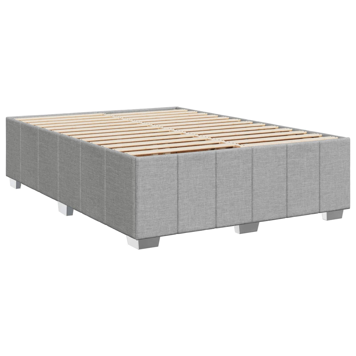 vidaXL Łóżko z box spring LED z materacem jasnoszary 140 x 200 cm