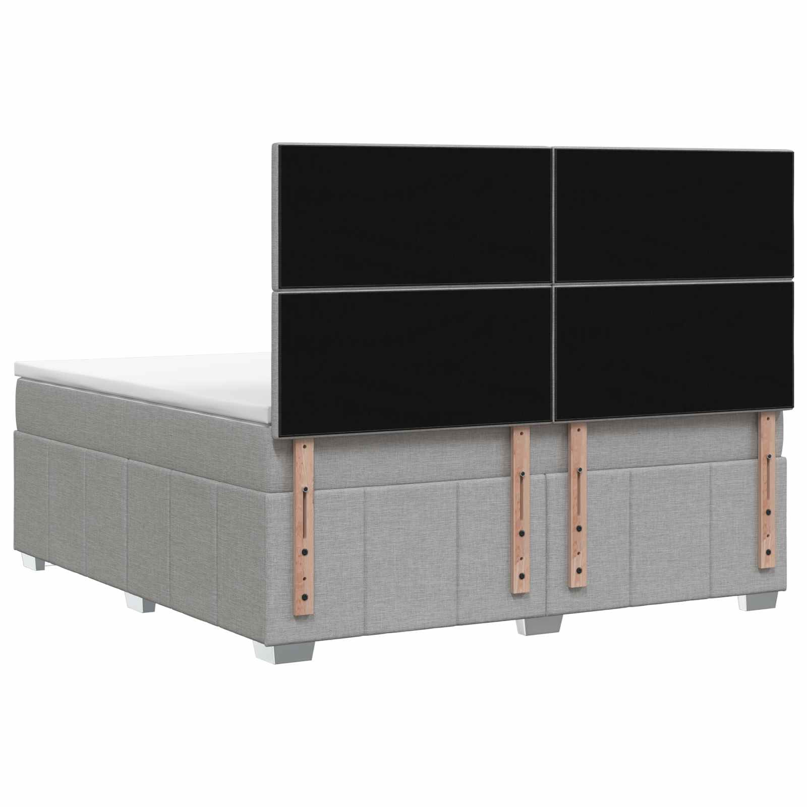 vidaXL Łóżko z box spring LED z materacem jasnoszary 140 x 200 cm